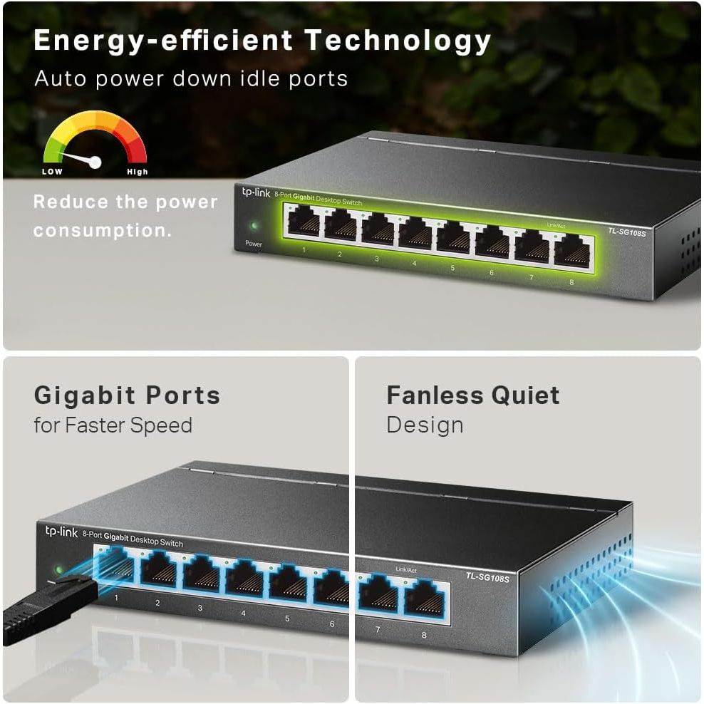 Buy TP-LINK,TP-Link TL-SG108S 8-Port Gigabit Network Switch – Plug & Play Ethernet Switch, Power Saving, Metal Case, QoS, IGMP Snooping, Desktop/Wall Mount - Gadcet UK | UK | London | Scotland | Wales| Near Me | Cheap | Pay In 3 | Unmanaged Network Switch